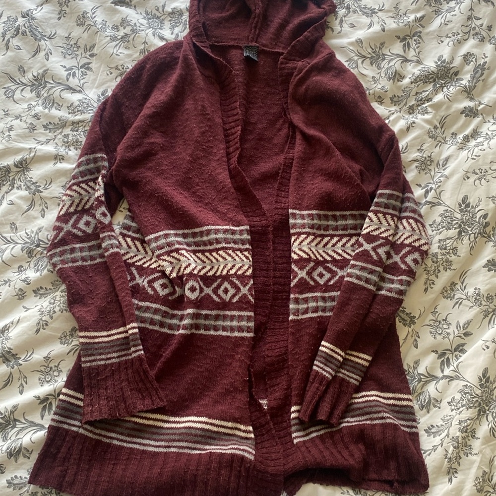Empyre Hooded Maroon Cardigan women’s